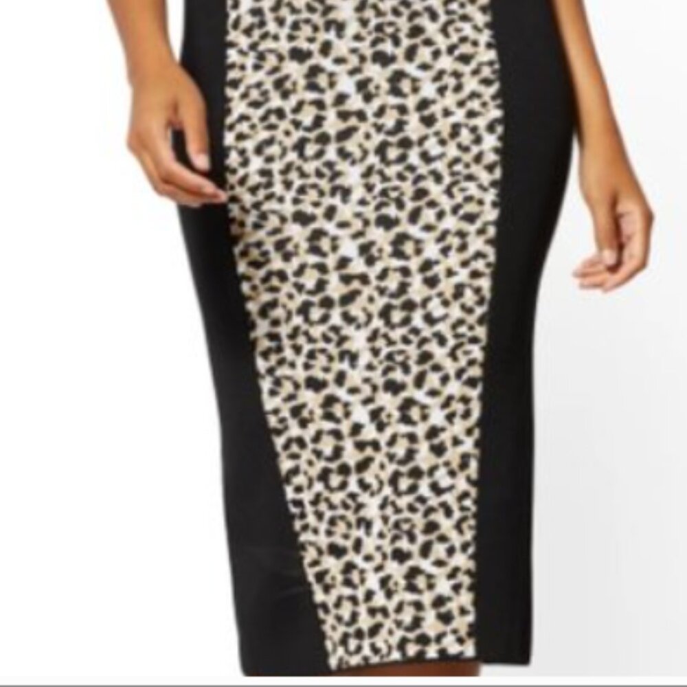 New York & Company Sleeveless Leopard Print Sheath Dress Size XXL - Picture 2 of 9